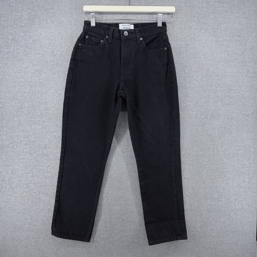 Reformation Julia Crop High Cigarette Jeans Women Size 25 Black Denim Casual